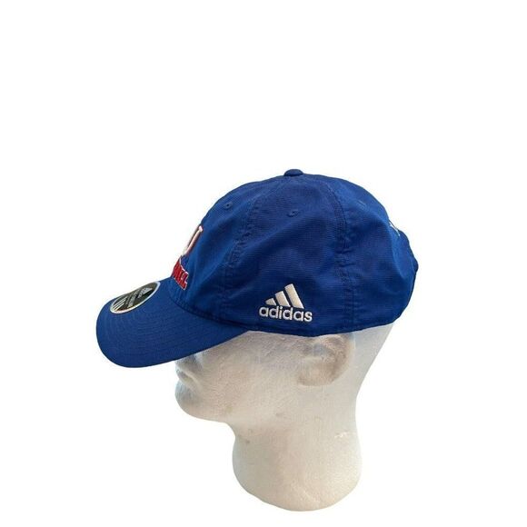 Adidas Kansas Jayhawks KU Basketball Strapback Cap OS Official Sideline NCAA NWT - Picture 2 of 6
